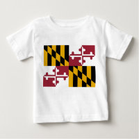 Baby T shirt with Flag of Maryland, U.S.A.