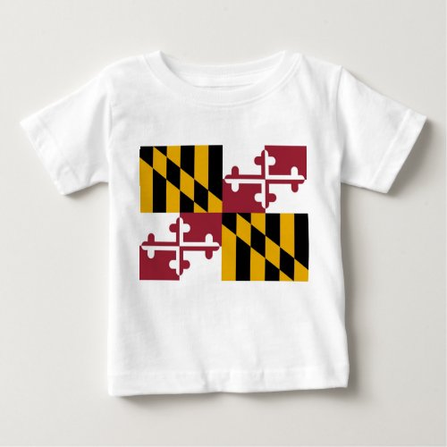 Baby T shirt with Flag of Maryland USA