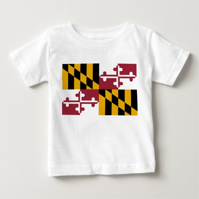 Baby T shirt with Flag of Maryland, U.S.A. (Front)
