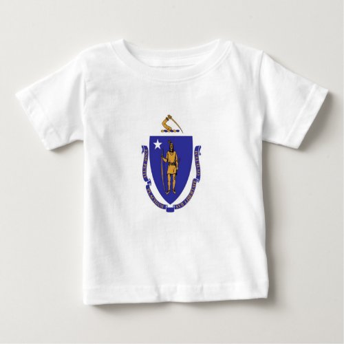 Baby T Shirt with Flag of Massachusetts