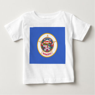 Baby T shirt with Flag of Minnesota, U.S.A.