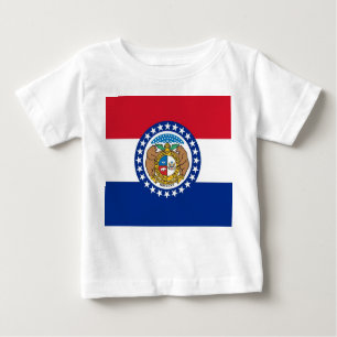 Baby T shirt with Flag of Missouri, U.S.A.