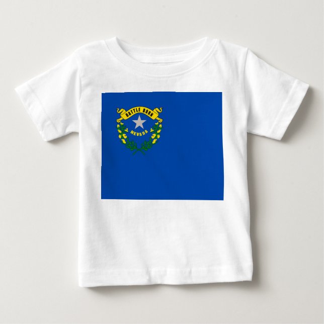 Baby T Shirt with Flag of Nevada (Front)