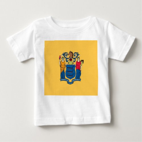 Baby T Shirt with Flag of New Jersey USA