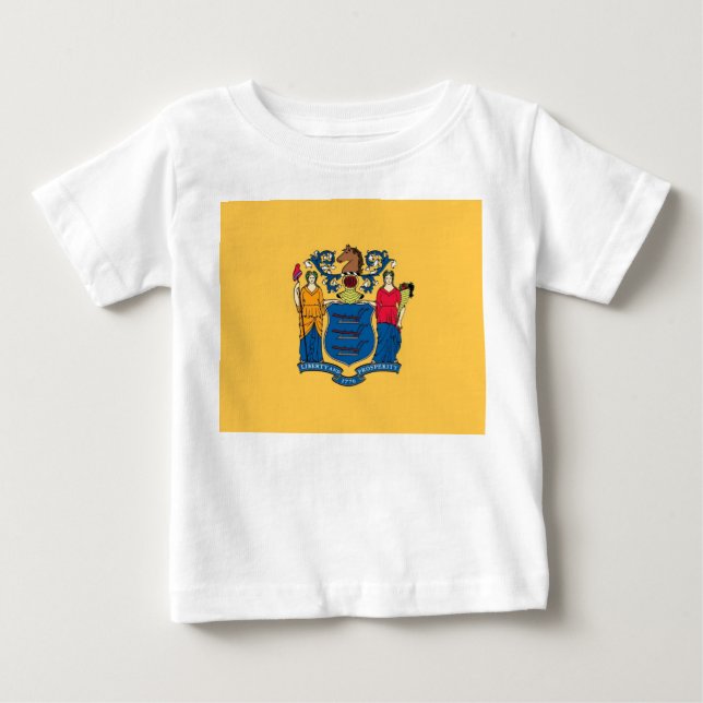 Baby T Shirt with Flag of New Jersey, U.S.A. (Front)