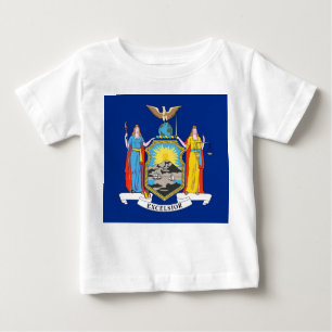 Baby T Shirt with Flag of New York, U.S.A.