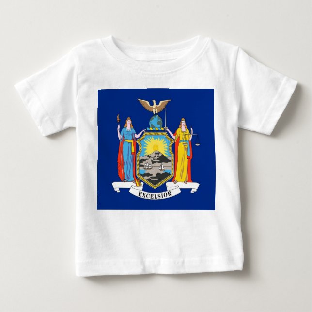 Baby T Shirt with Flag of New York, U.S.A. (Front)