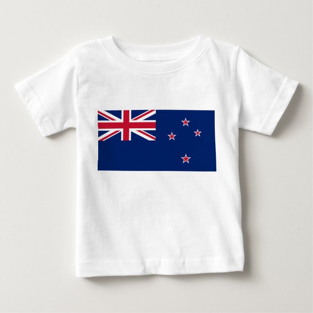 Baby T-Shirt with Flag of New Zealand (Front)