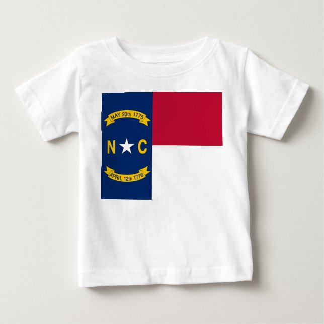 Baby T Shirt with Flag of North Carolina (Front)