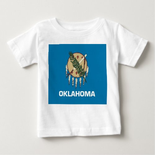 Baby T Shirt with Flag of Oklahoma