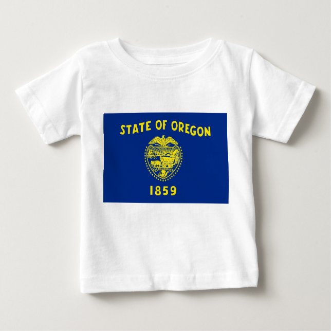 Baby T shirt with Flag of Oregon (Front)