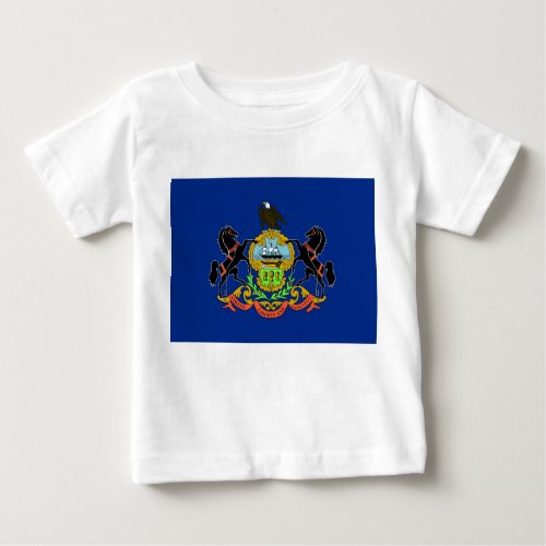 Baby T shirt with Flag of Pennsylvania