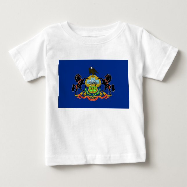 Baby T shirt with Flag of Pennsylvania (Front)