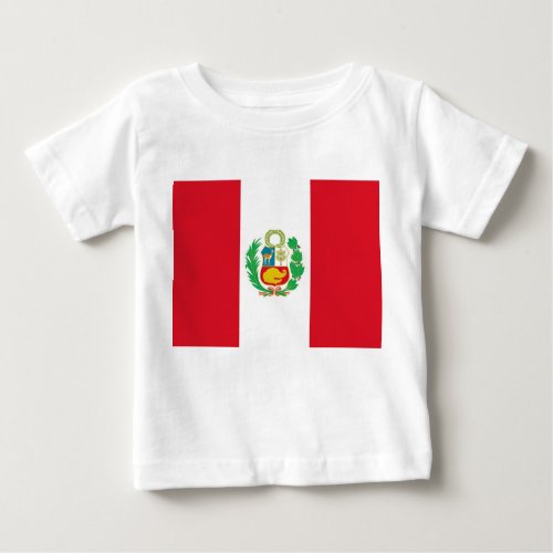 Baby T_Shirt with Flag of Peru