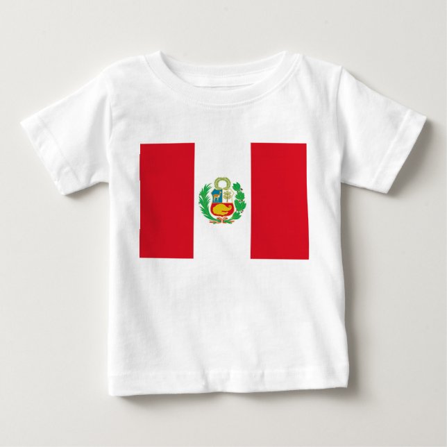Baby T-Shirt with Flag of Peru (Front)