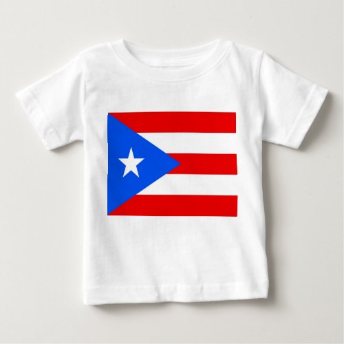 Baby T Shirt with Flag of Puerto Rico USA