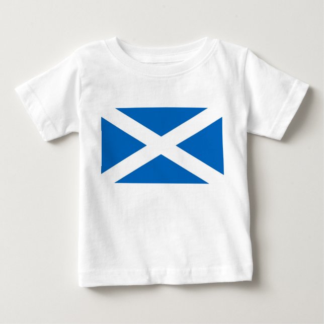 Baby T-Shirt with Flag of Scotland (Front)