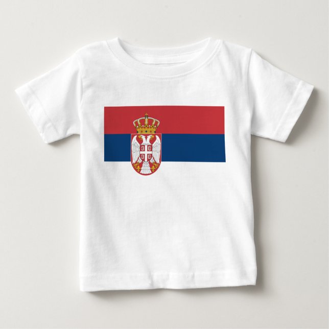 Baby T-Shirt with Flag of Serbia (Front)