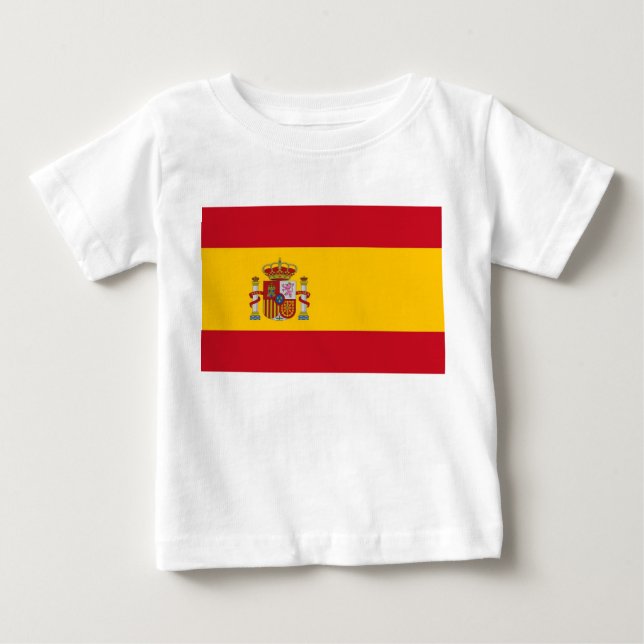 Baby T-Shirt with Flag of Spain (Front)
