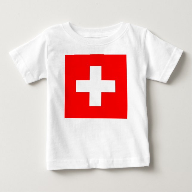 Baby T-Shirt with Flag of Switzerland (Front)
