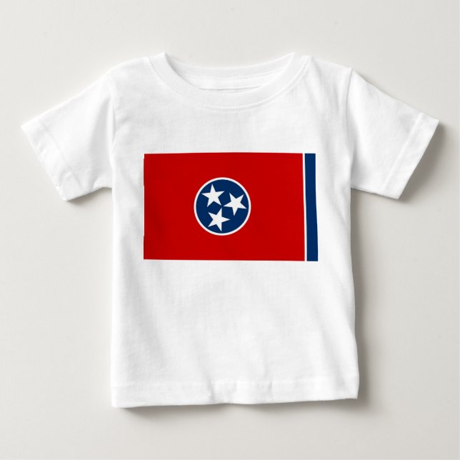 Baby T Shirt with Flag of Tennessee, U.S.A. (Front)