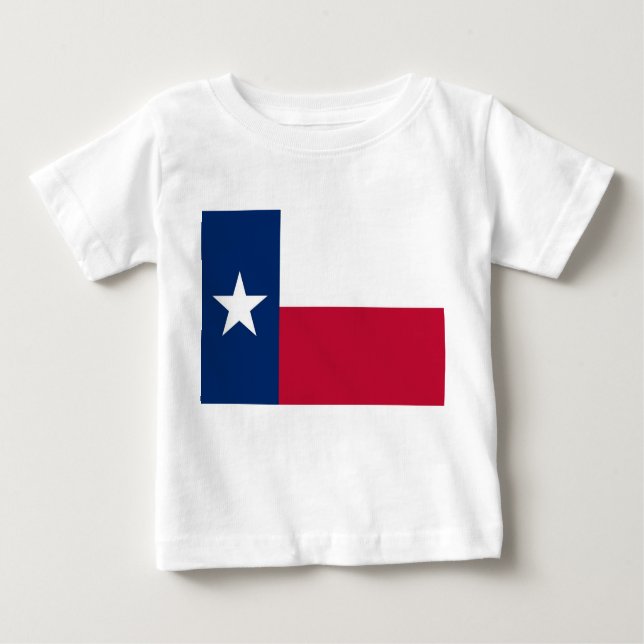 Baby T Shirt with Flag of Texas, U.S.A. (Front)