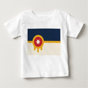 Baby T-Shirt with Flag of Tulsa, Oklahoma