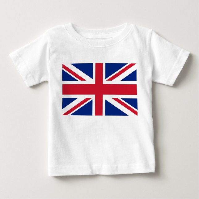 Baby T-Shirt with Flag of United Kingdom (Front)
