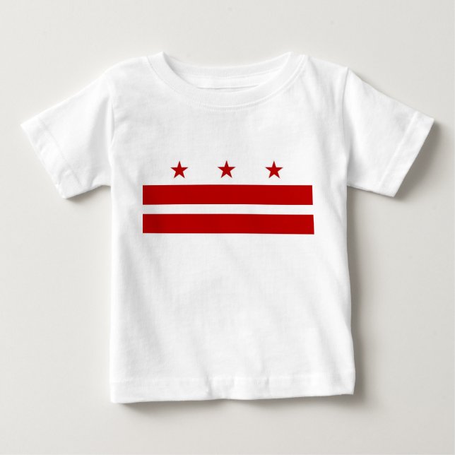 Baby T Shirt with Flag of Washington D.C., U.S.A. (Front)