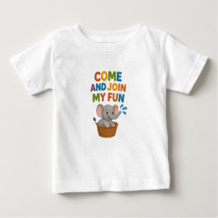 Baby T-shirt with funny Elephant