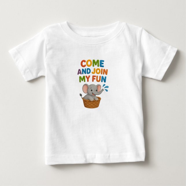 Baby T-shirt with funny Elephant (Front)