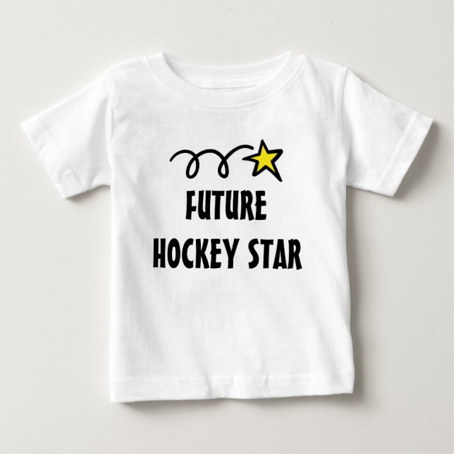 Baby t-shirt with funny quote - Future hockey star (Front)