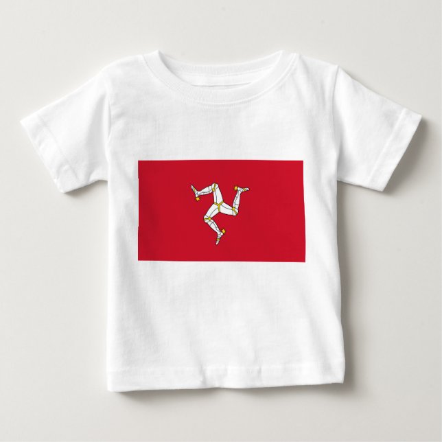 Baby T-Shirt with Isle of Man Flag, United Kingdom (Front)
