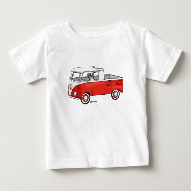 Baby t-shirt with vintage pickup staircase car (Front)