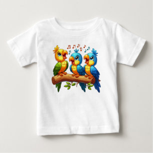 Baby T-Shirts with Cute Parrot Illustration