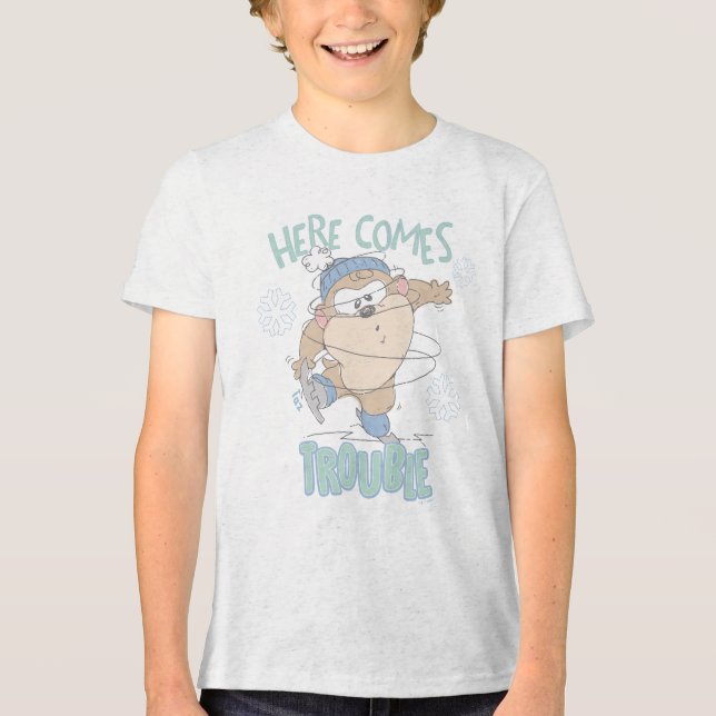 Baby TAZ™ Winter Ice Skating Tri-Blend Shirt (Front)