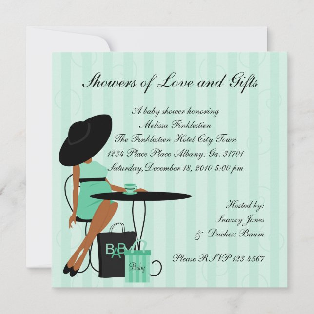 Baby Tea in Seafoam Green Invitation (Front)