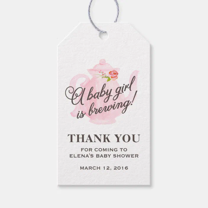 Baby Tea Party Baby Shower Favor Gift Tag Zazzle Com