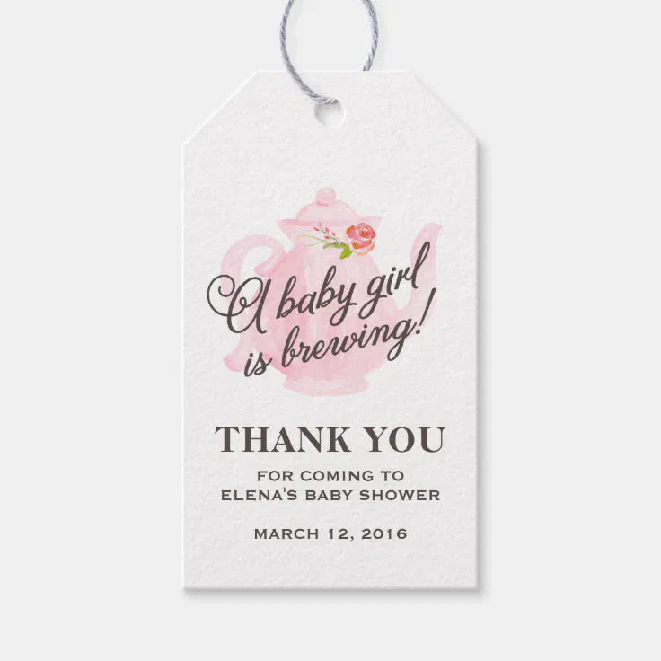 Baby Tea Party | Baby Shower Favor Gift Tag | Zazzle