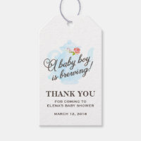 Baby Tea Party | Baby Shower Favor Gift Tag | Blue