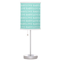 BABY Teal Blue Nursery Baby Love Decor Table Lamp