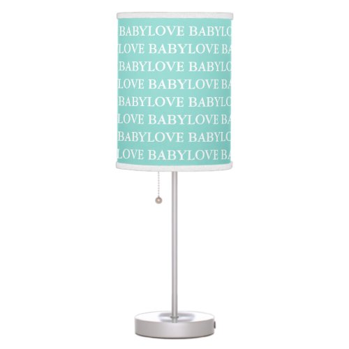 BABY Teal Blue Nursery Baby Love Decor Table Lamp