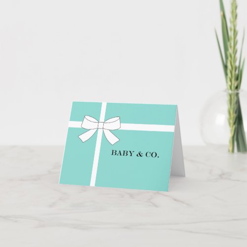 Baby Teal Blue Sprinkle Shower Personalized Card