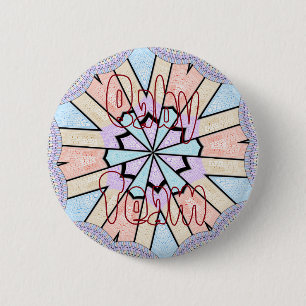 Baby team baby shower Girly seamless chic design Pinback Button