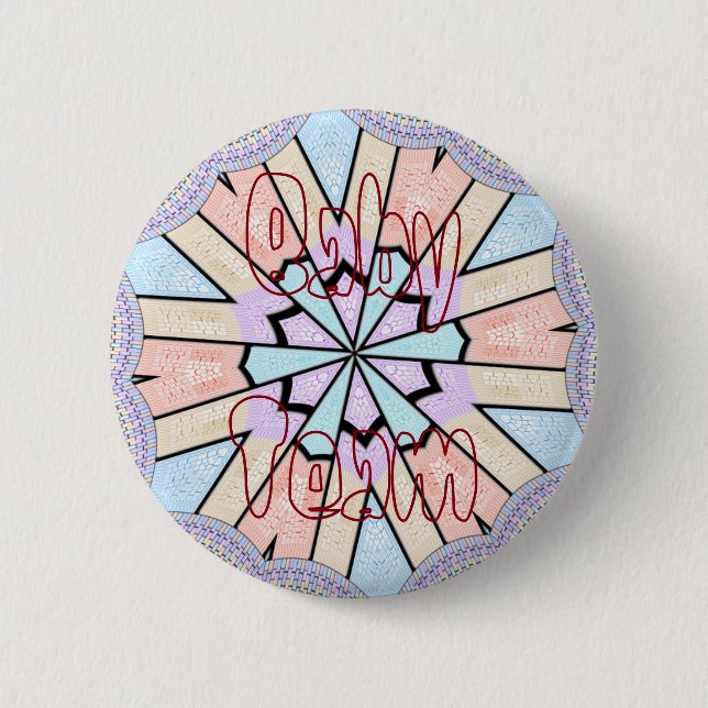 Baby team baby shower Girly seamless chic design Pinback Button (Front)