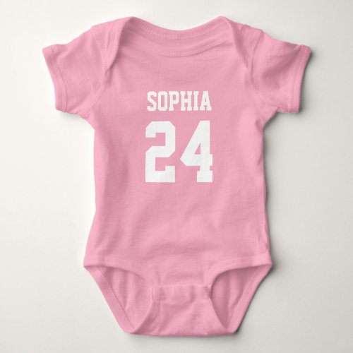 Baby Team Jersey Number and Monogram Baby Bodysuit
