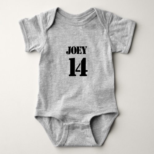 Baby Team Jersey Number Baby Bodysuit
