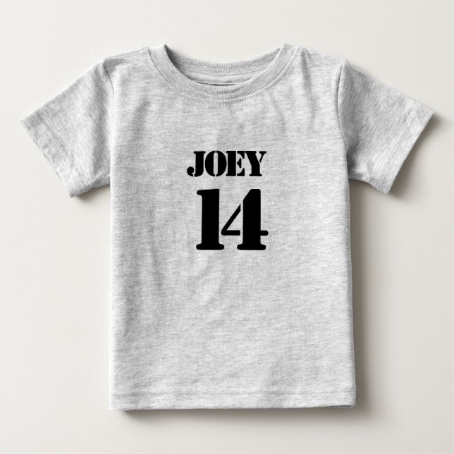 Baby Team Jersey Number Baby T-Shirt (Front)