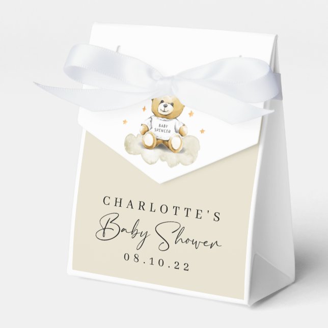Baby Teddy Bear Baby Shower Favor Box (Front Side)