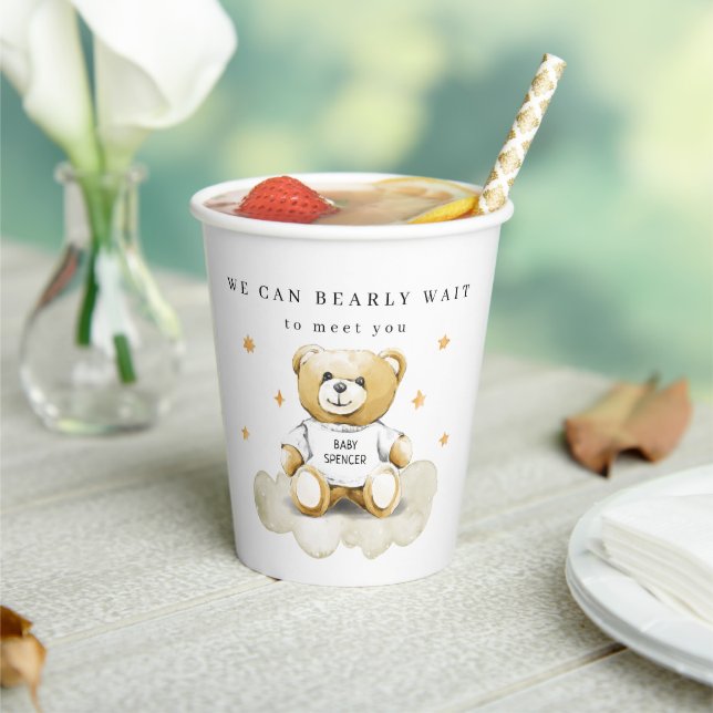 Baby Teddy Bear Baby Shower Paper cup (Insitu)